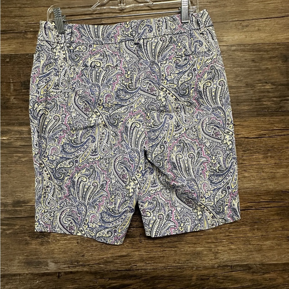 Talbots Blue and Purple Bermuda Shorts with Paisley Print - Picture 2 of 11